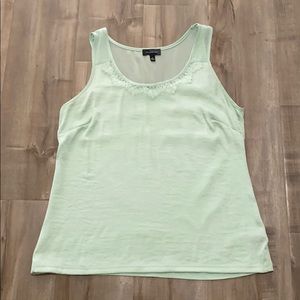 The Limited | Mint Green S/L Top | Lace Detail, Sz M